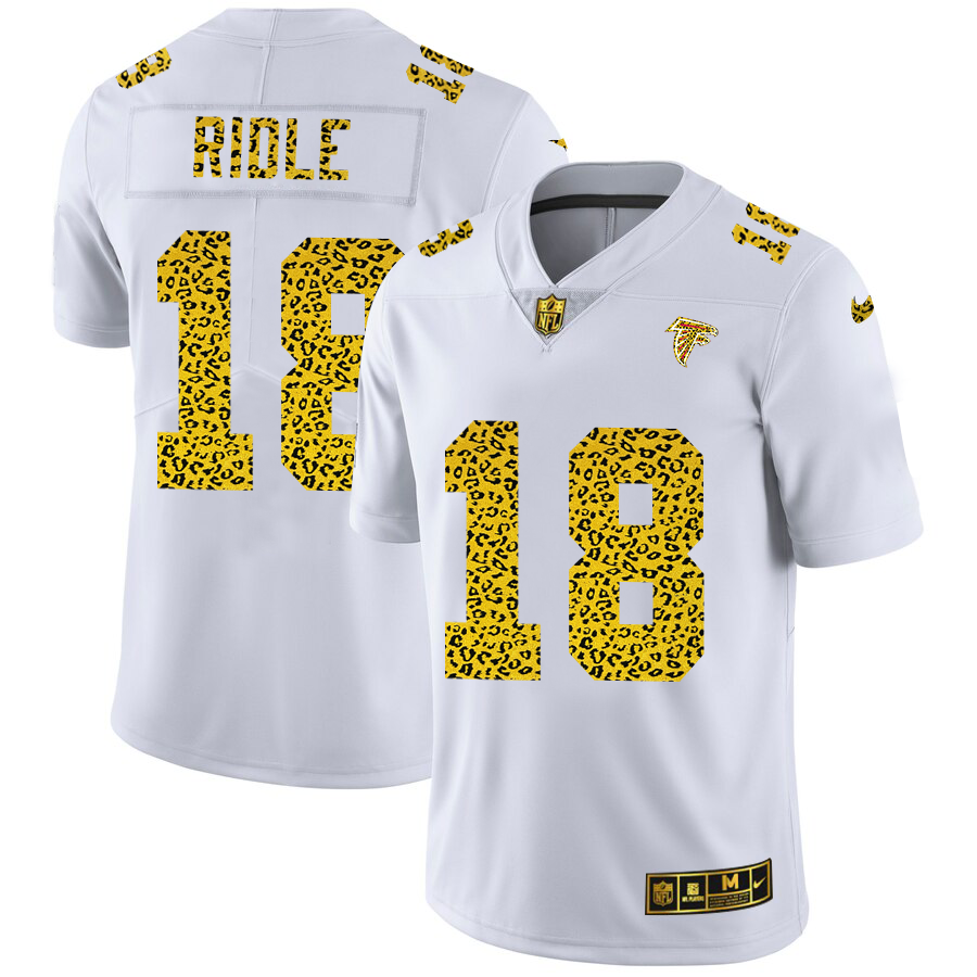Atlanta Falcons #18 Calvin Ridley Men Nike Flocked Leopard Print Vapor Limited NFL Jersey White->atlanta braves->MLB Jersey